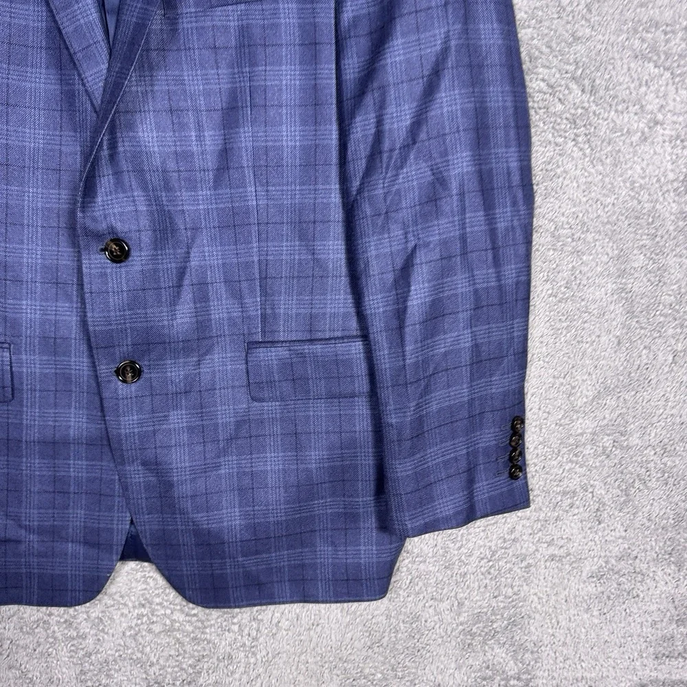 Ralph Lauren Blazer Men 44R Silk Wool Glen Windowpane Suit Jacket Sport Coat